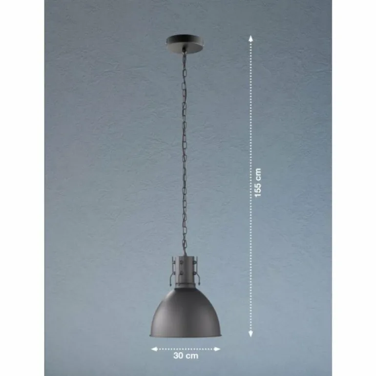 Suspension Fischer-Honsel Thor Noir, 1 lumière