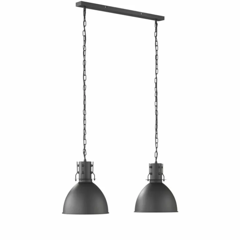 Suspension Fischer-Honsel London Noir, 2 lumières