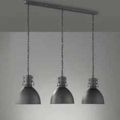Suspension Fischer-Honsel London Noir, 3 lumières