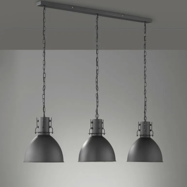 Suspension Fischer-Honsel London Noir, 3 lumières