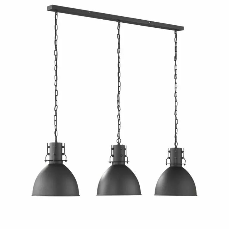 Suspension Fischer-Honsel London Noir, 3 lumières