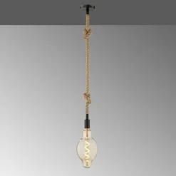 Suspension Fischer-Honsel Rope Noir, 1 lumière