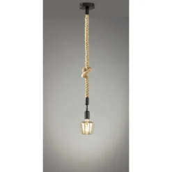 Suspension Fischer-Honsel Rope Noir, 1 lumière