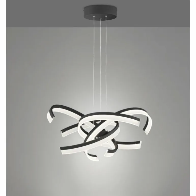 Suspension Fischer-Honsel Sund TW LED Noir, 4 lumières