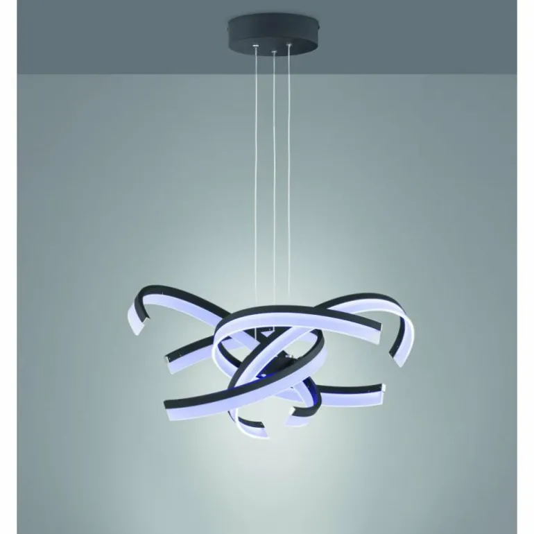 Suspension Fischer-Honsel Sund TW LED Noir, 4 lumières