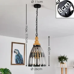 Suspension Flaine Brun, Noir, 1 lumière