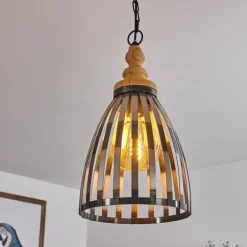 Suspension Flaine Brun, Noir, 1 lumière