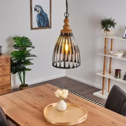 Suspension Flaine Brun, Noir, 1 lumière