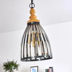 Suspension Flaine Brun, Noir, 1 lumière