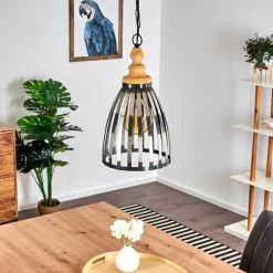 Suspension Flaine Brun, Noir, 1 lumière