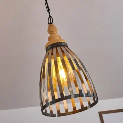 Suspension Flaine Brun, Noir, 1 lumière