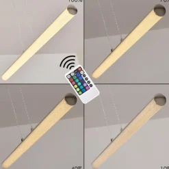 Suspension Flaut LED Chrome, 1 lumière, Télécommandes, Changeur de couleurs