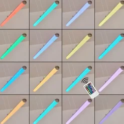 Suspension Flaut LED Chrome, 1 lumière, Télécommandes, Changeur de couleurs