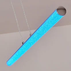 Suspension Flaut LED Chrome, 1 lumière, Télécommandes, Changeur de couleurs