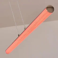 Suspension Flaut LED Chrome, 1 lumière, Télécommandes, Changeur de couleurs