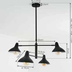 Suspension Fort Noir, 4 lumières