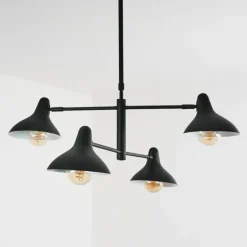 Suspension Fort Noir, 4 lumières