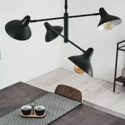 Suspension Fort Noir, 4 lumières