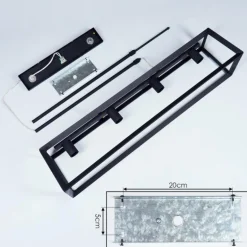 Suspension Foss Noir, 4 lumières