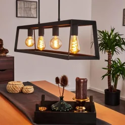 Suspension Foss Noir, 4 lumières