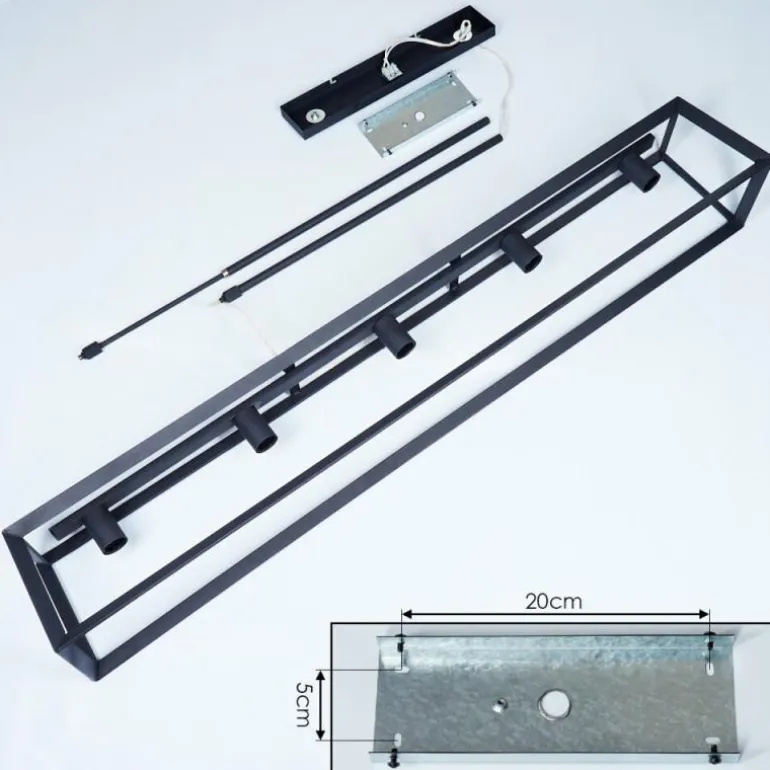 Suspension Foss Noir, 5 lumières