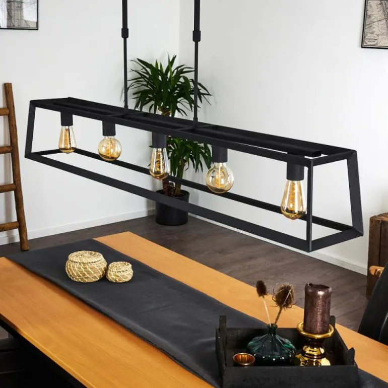 Suspension Foss Noir, 5 lumières