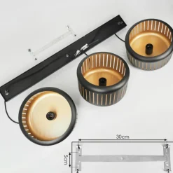 Suspension Fournie Noir, 3 lumières