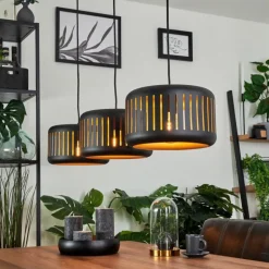 Suspension Fournie Noir, 3 lumières