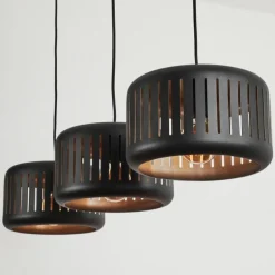 Suspension Fournie Noir, 3 lumières