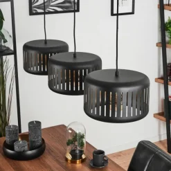 Suspension Fournie Noir, 3 lumières