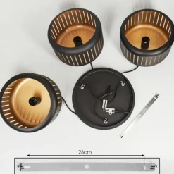 Suspension Fournie Noir, 3 lumières