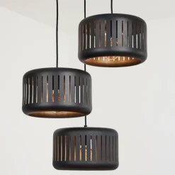 Suspension Fournie Noir, 3 lumières