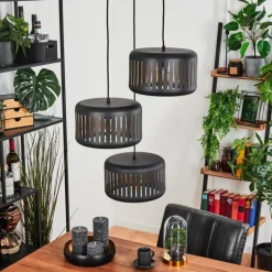 Suspension Fournie Noir, 3 lumières