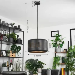 Suspension Fournie Noir, 1 lumière