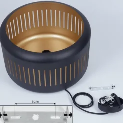 Suspension Fournie Noir, 1 lumière