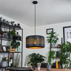 Suspension Fournie Noir, 1 lumière