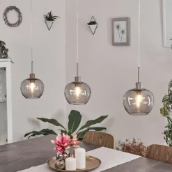 Suspension Freeport Nickel mat, 3 lumières