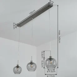 Suspension Freeport Nickel mat, 3 lumières