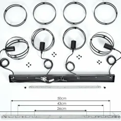 Suspension Freguesia Noir, 4 lumières
