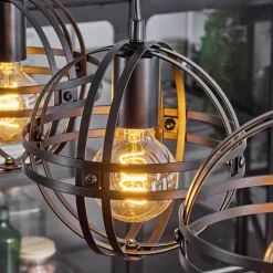 Suspension Freguesia Noir, 4 lumières