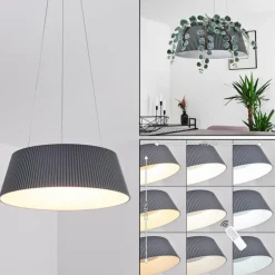 Suspension Fremont LED Gris, 1 lumière, Télécommandes