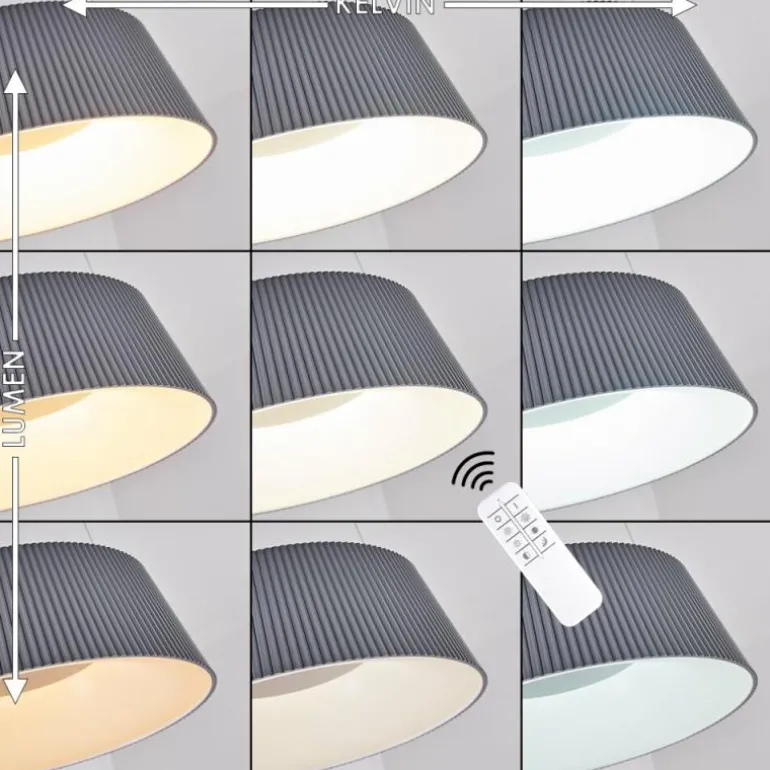 Suspension Fremont LED Gris, 1 lumière, Télécommandes