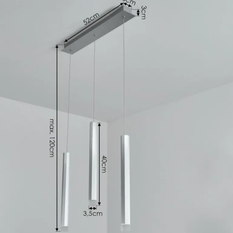 Suspension Freshwater LED Aluminium, 3 lumières