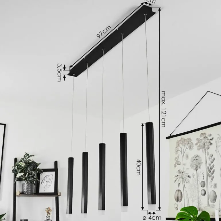 Suspension Freshwater LED Noir, 5 lumières