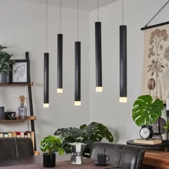 Suspension Freshwater LED Noir, 5 lumières