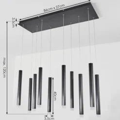 Suspension Freshwater LED Noir, 10 lumières