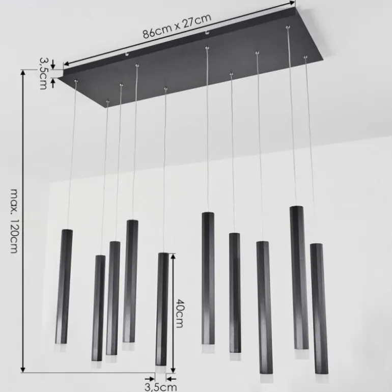 Suspension Freshwater LED Noir, 10 lumières