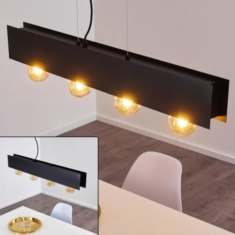 Suspension Fria Noir, 4 lumières