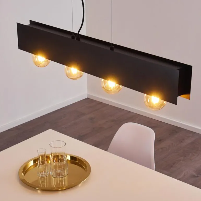 Suspension Fria Noir, 4 lumières