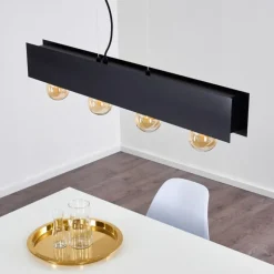 Suspension Fria Noir, 4 lumières